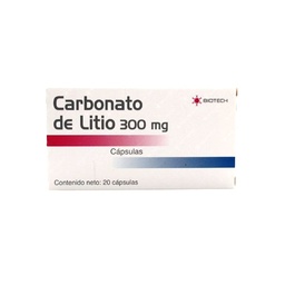 CARBONATO DE LITIO 300MG X 20 CAPS BIOTECH