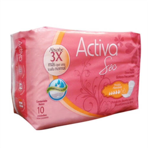 TOALLAS INC ACTIVA X 10 UNID