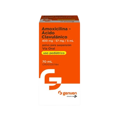 AMOXICILINA ACIDO CLAV 400MG/57MG X 70ML GENVEN