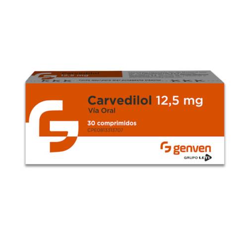 CARVEDILOL 12.5MG X 30 COMP GENVEN