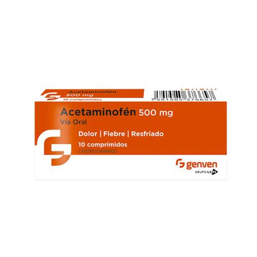 ACETAMINOFEN 500MG X 10TAB GENVEN