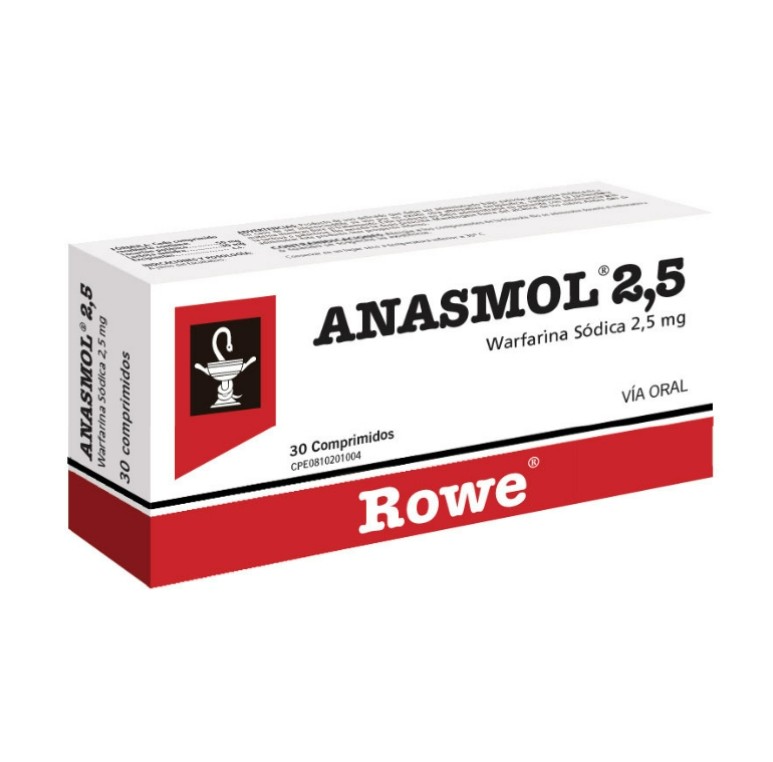 ANASMOL 2.5MG X 30 COMP ROWE (WARFARINA)