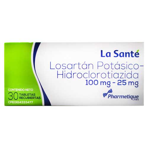 LOSARTAN POT 100MG/25MG X 30TAB LA SANTE