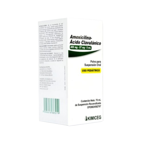 AMOXICILINA/ ACIDO CLAV 400MG/57MG X 5ML X 70ML KIMICEG