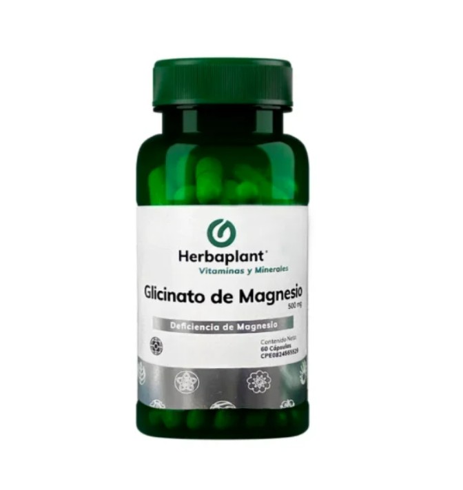 GLICINATO DE MAGNESIO 500MG X 60 CAPAS HERBAPLANT