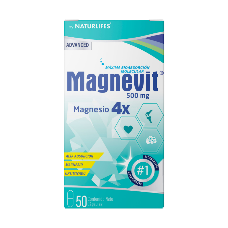 MAGNEVIT X4MAGNESIO 500MG X 50CAPS