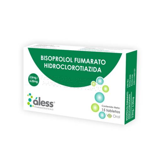 BISOPROLOL HIDROCLOROTIAZIDA 2.5MG/6.25MG X 15TAB ALESS