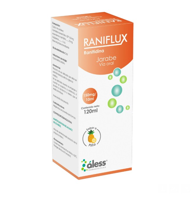RANIFLUX JARABE 150MG/5ML X 120ML ALESS