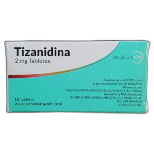 TIZANIDINA 2MG X 10 TAB ANGELUS