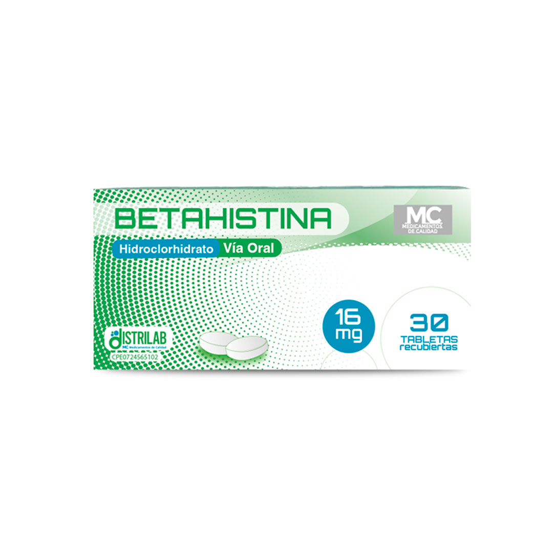 BETAHISTINA 16MG X 30 TAB DISTRILAB