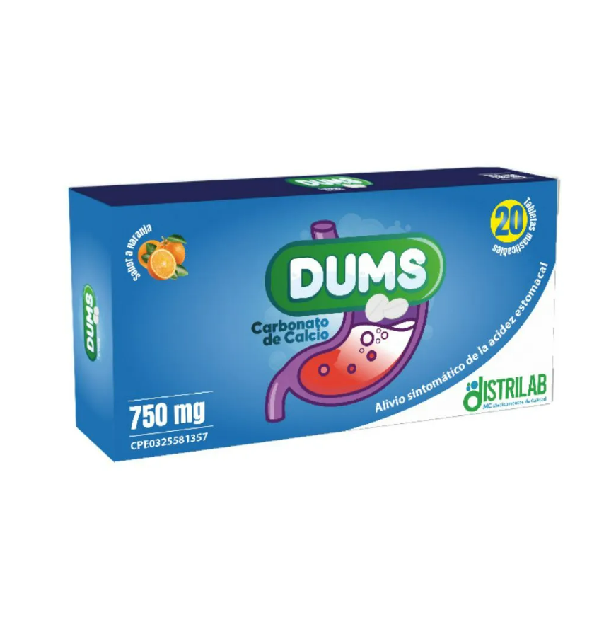 CARBONATO DE CALCIO DUMS X 20 TAB MAST DISTRILAB