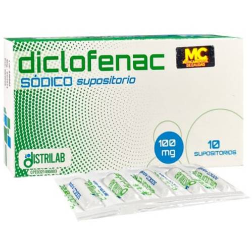 DICLOFENAC 100MG X 10 SUPOSITORIO DISTRILAB